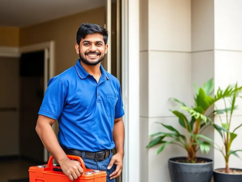 Technician arriving at customer's doorstep in Bangalore